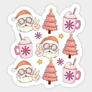 Santa Claus Christmas Tree Hot Cocoa Sticker